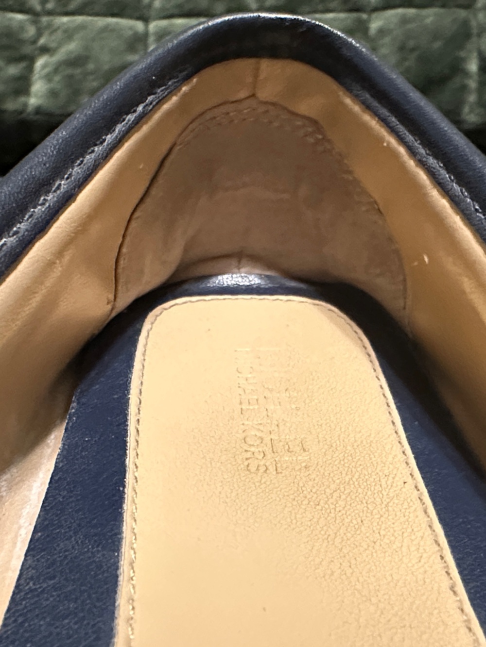 Michael Kors Navy & White MK Signature Logo Ballet Flats with Gold Hardware - Picture 14 of 16